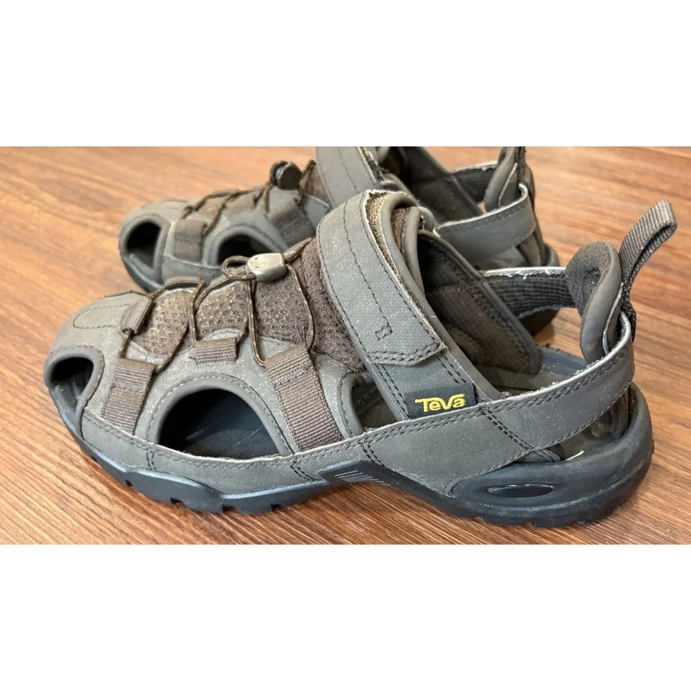 Teva‎ Mens Sandal Size US 8 Forbay 2 Brown Leather Bungee Hiking 1016308